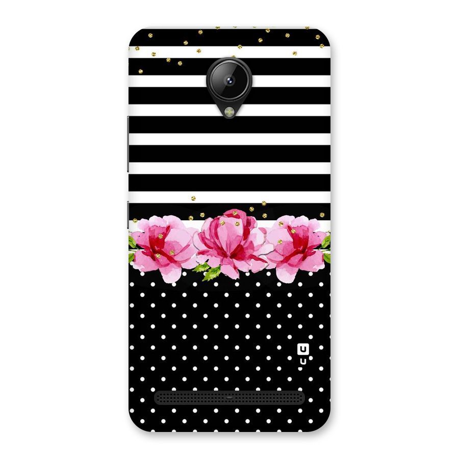 Polka Floral Stripes Back Case for Lenovo C2
