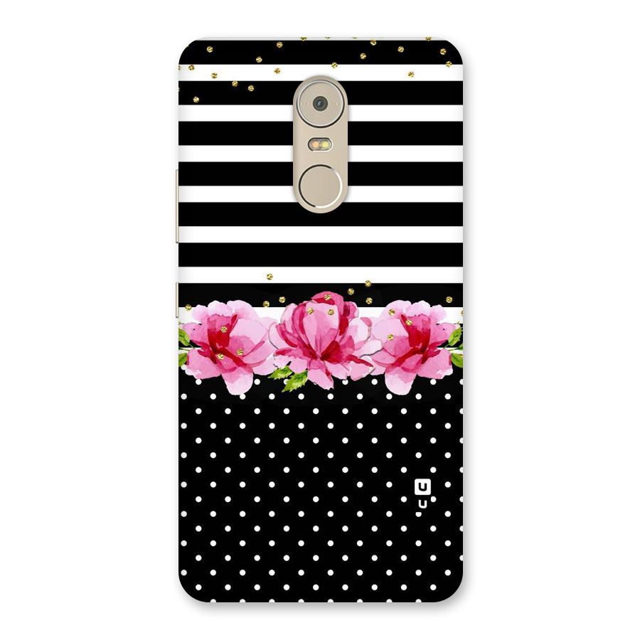 Polka Floral Stripes Back Case for Lenovo K6 Note