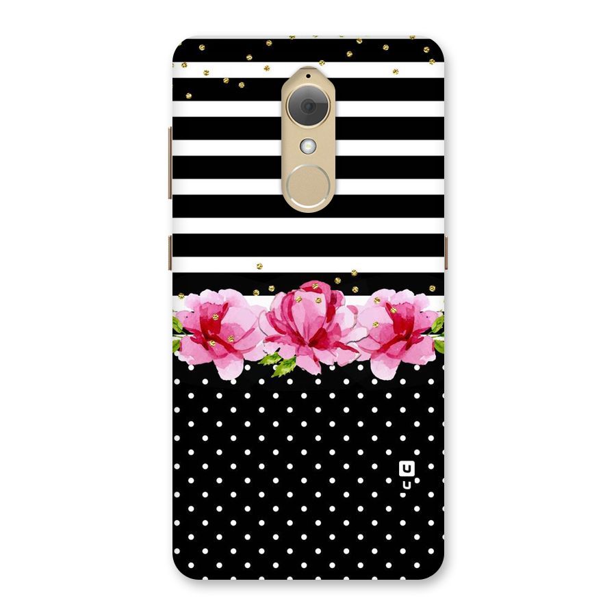 Polka Floral Stripes Back Case for Lenovo K8