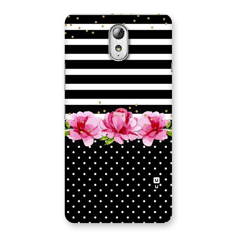 Polka Floral Stripes Back Case for Lenovo Vibe P1M