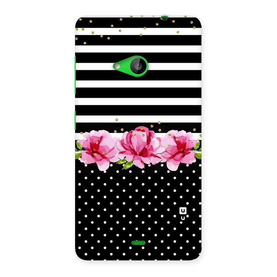 Polka Floral Stripes Back Case for Lumia 535