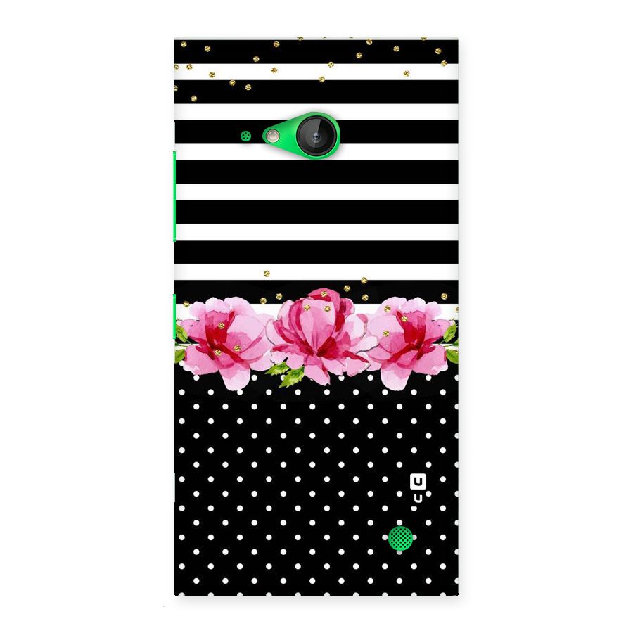 Polka Floral Stripes Back Case for Lumia 730