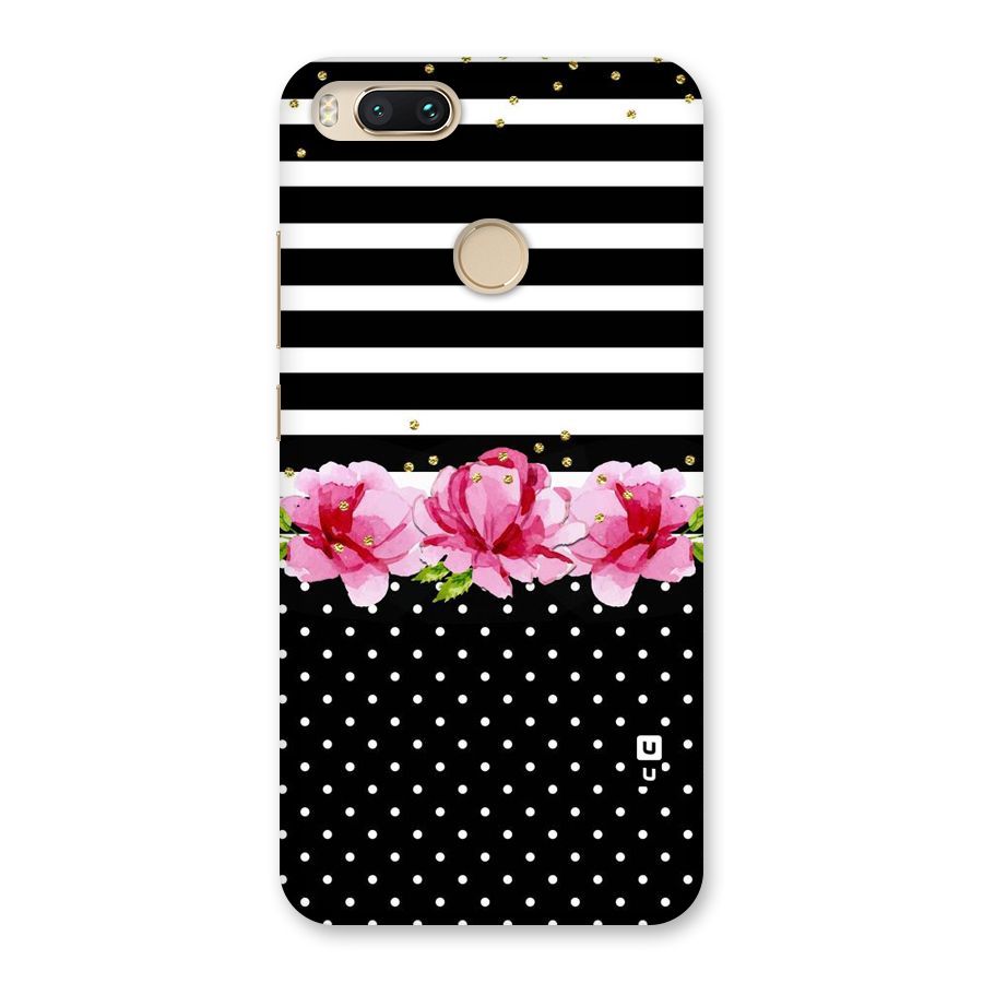 Polka Floral Stripes Back Case for Mi A1