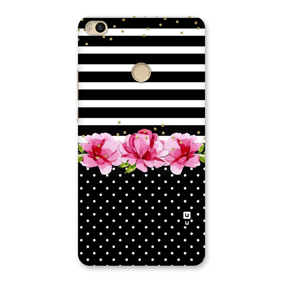 Polka Floral Stripes Back Case for Mi Max 2
