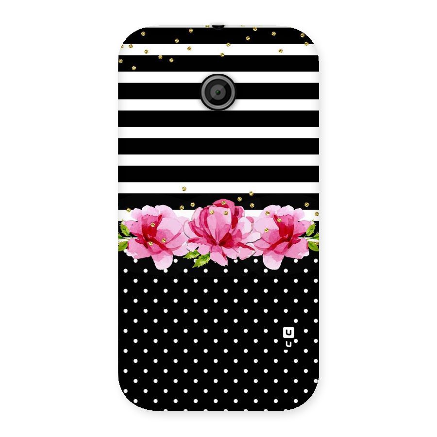 Polka Floral Stripes Back Case for Moto E
