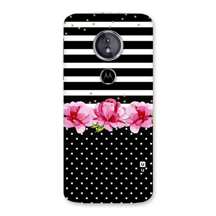 Polka Floral Stripes Back Case for Moto E5