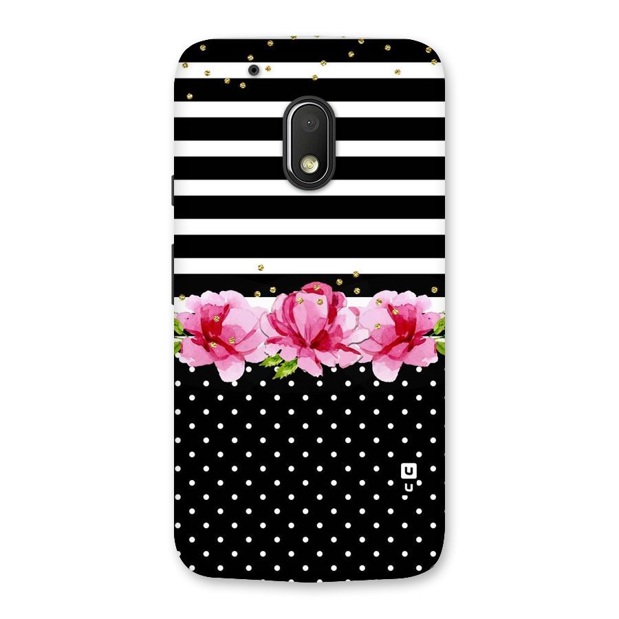 Polka Floral Stripes Back Case for Moto G4 Play