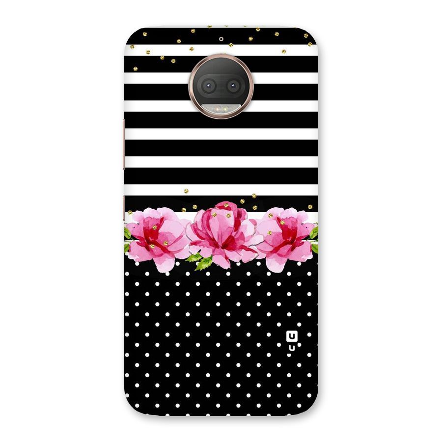 Polka Floral Stripes Back Case for Moto G5s Plus