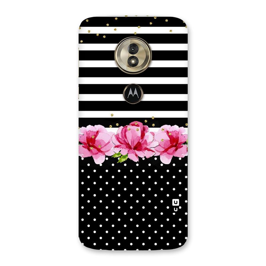 Polka Floral Stripes Back Case for Moto G6 Play