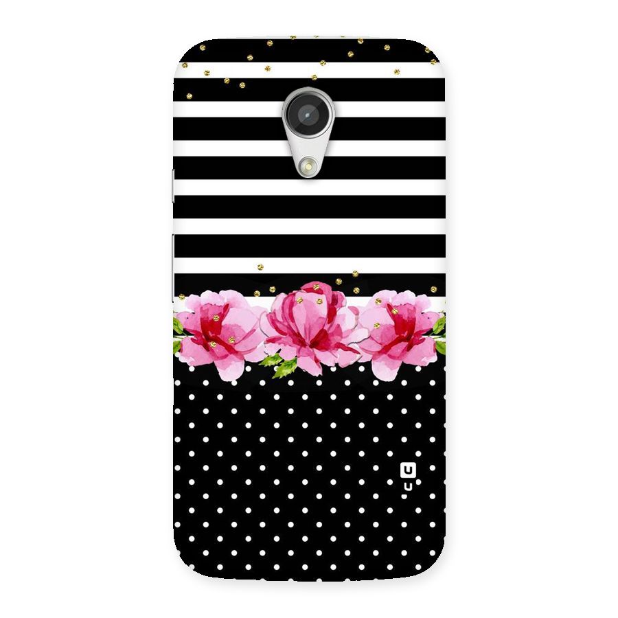 Polka Floral Stripes Back Case for Moto G 2nd Gen