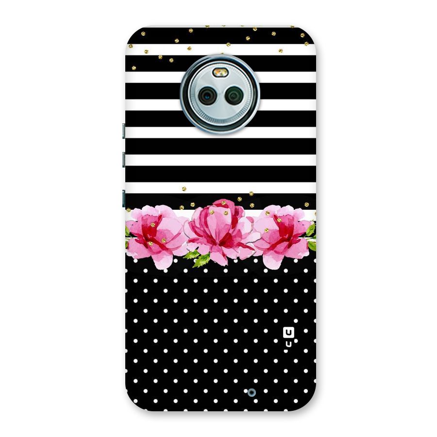 Polka Floral Stripes Back Case for Moto X4