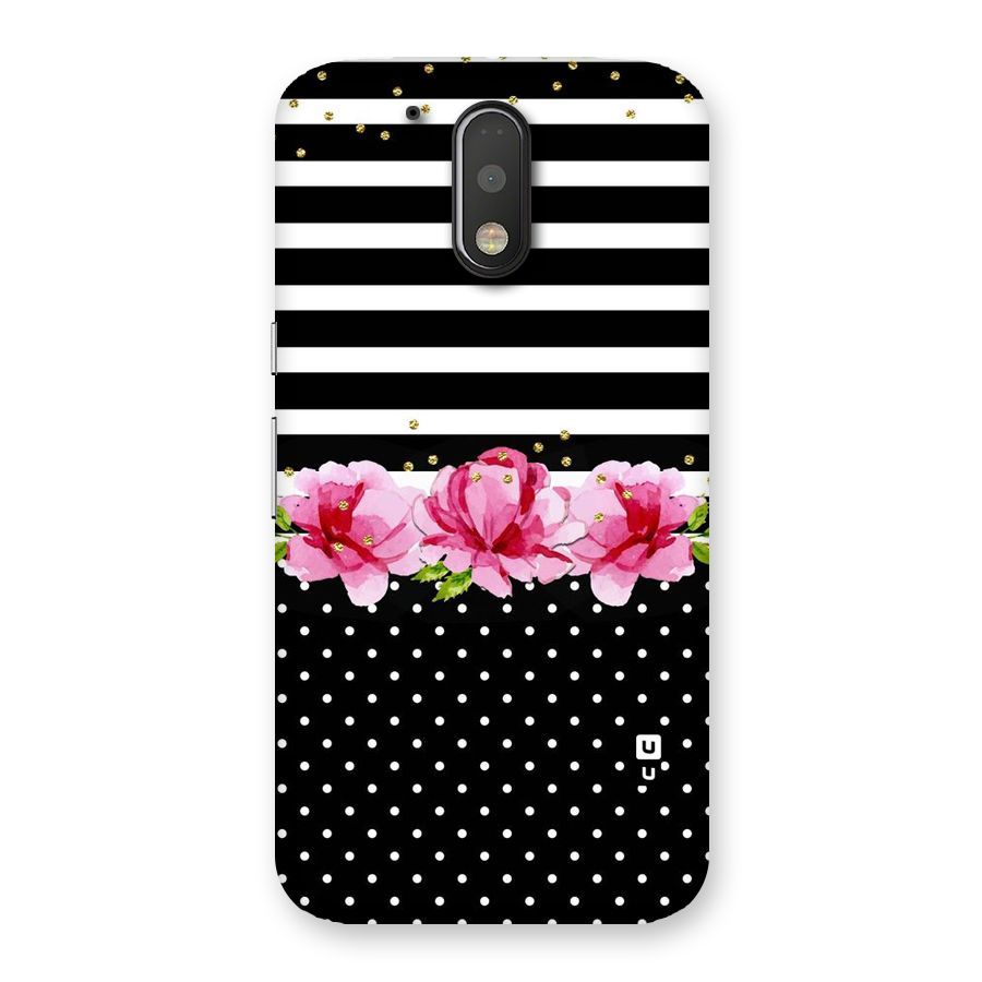 Polka Floral Stripes Back Case for Motorola Moto G4