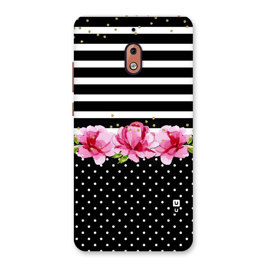 Polka Floral Stripes Back Case for Nokia 2.1