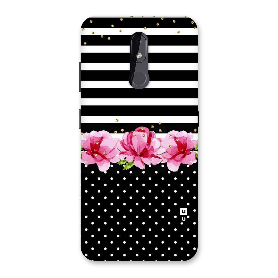 Polka Floral Stripes Back Case for Nokia 3.2