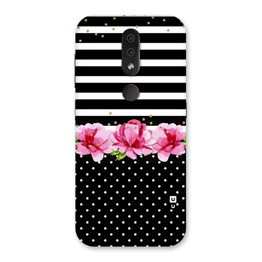 Polka Floral Stripes Back Case for Nokia 4.2