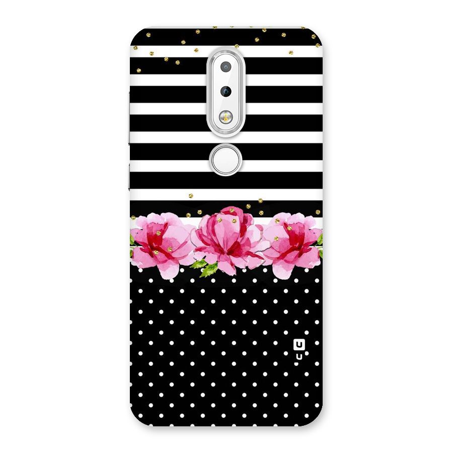 Polka Floral Stripes Back Case for Nokia 6.1 Plus