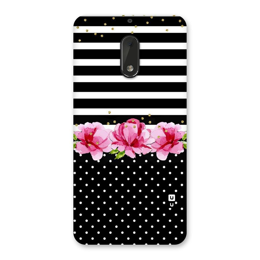 Polka Floral Stripes Back Case for Nokia 6