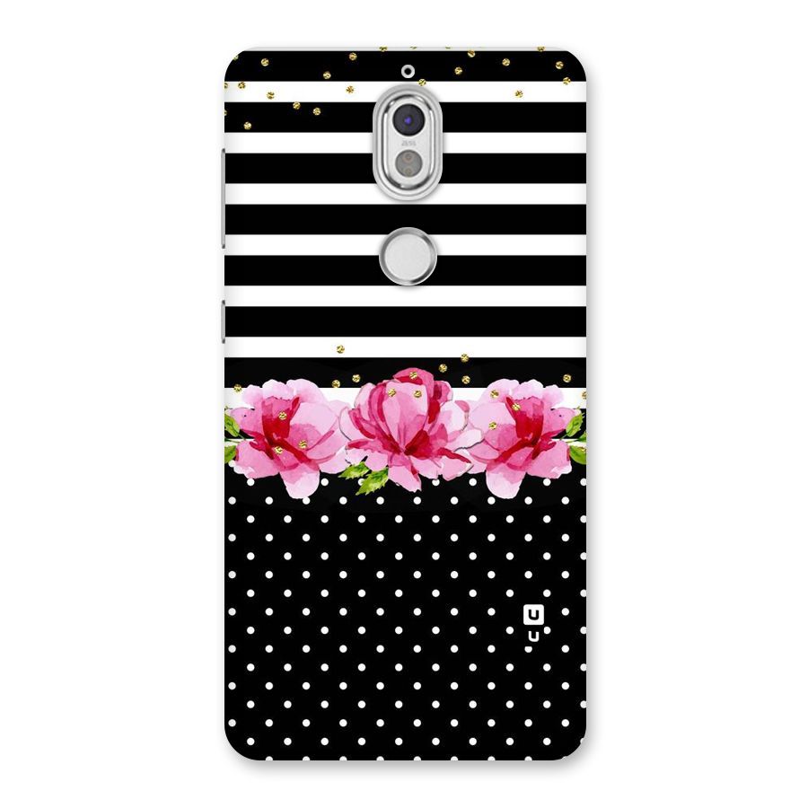 Polka Floral Stripes Back Case for Nokia 7