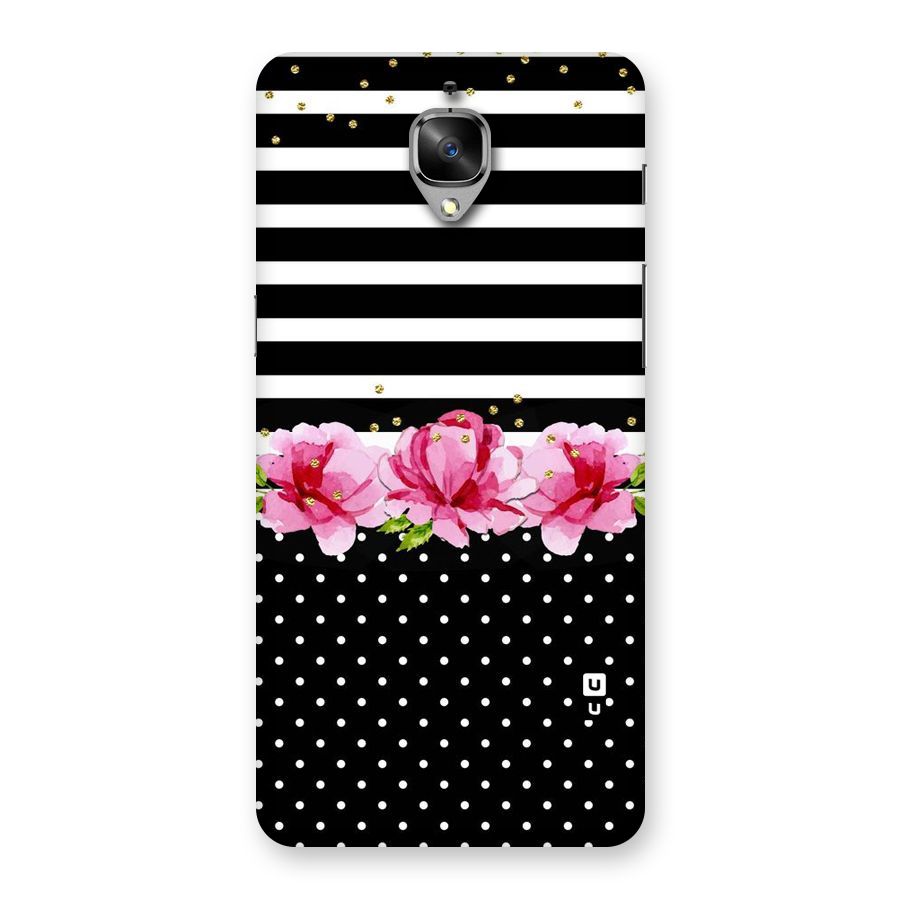 Polka Floral Stripes Back Case for OnePlus 3T