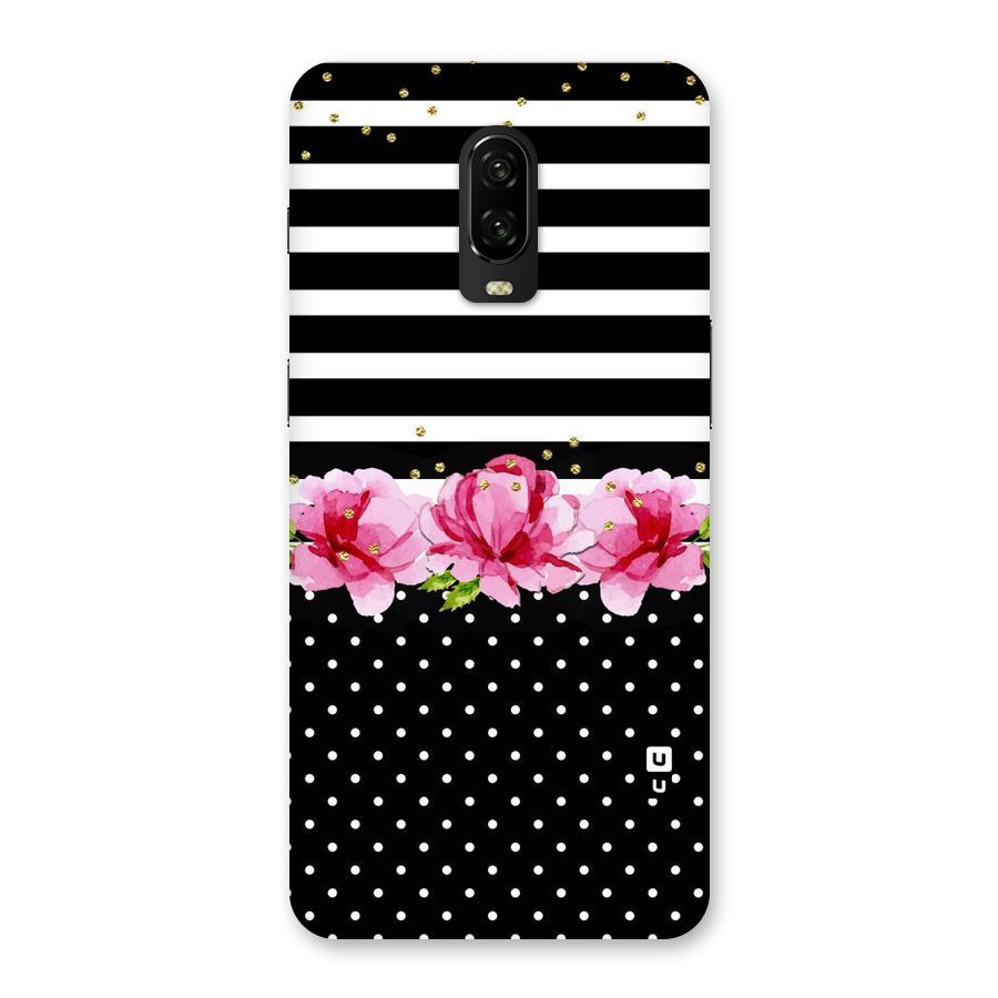 Polka Floral Stripes Back Case for OnePlus 6T