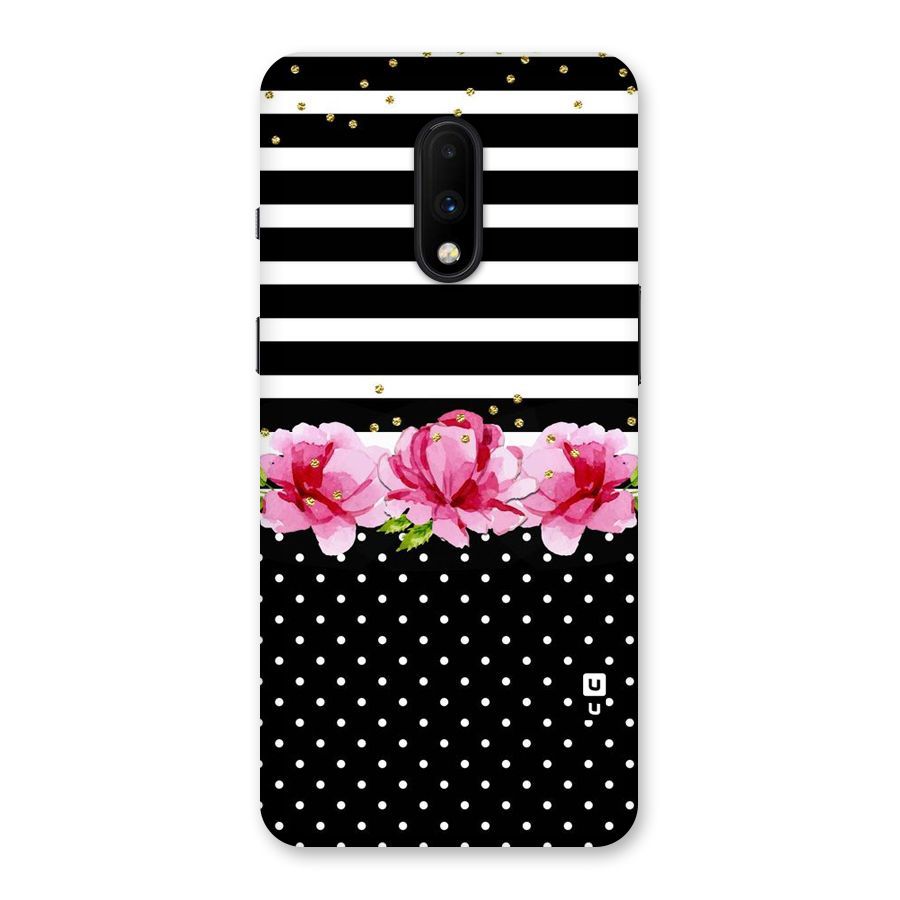 Polka Floral Stripes Back Case for OnePlus 7