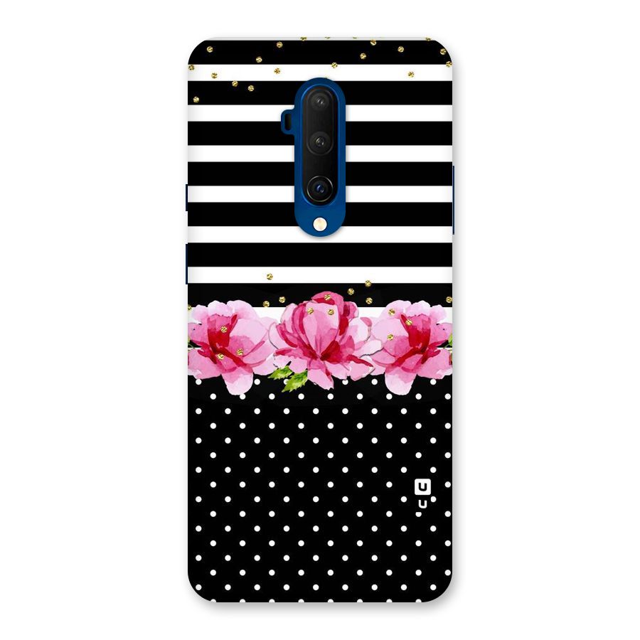 Polka Floral Stripes Back Case for OnePlus 7T Pro