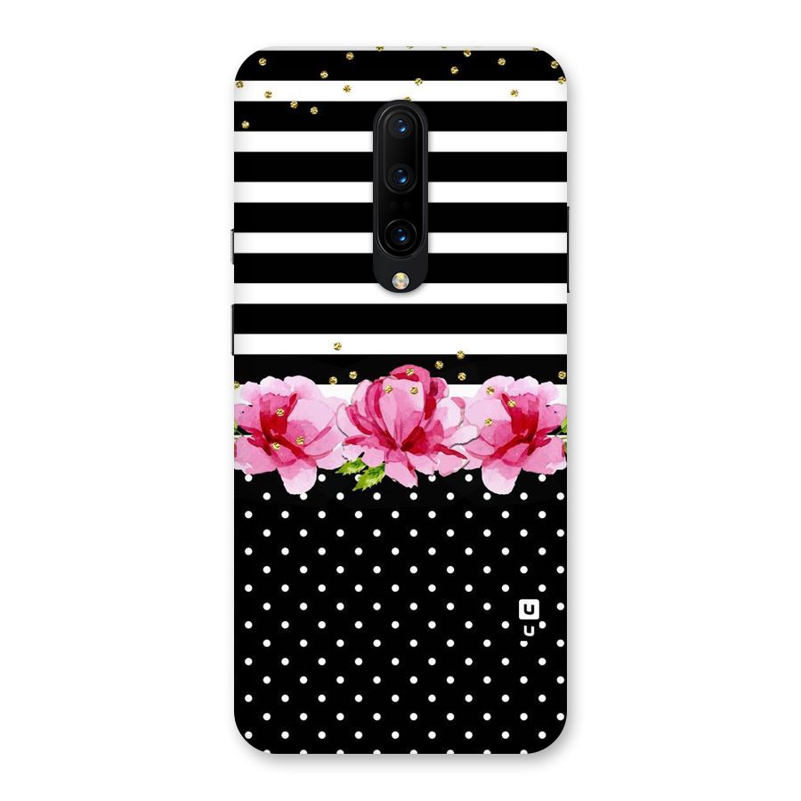 Polka Floral Stripes Back Case for OnePlus 7 Pro