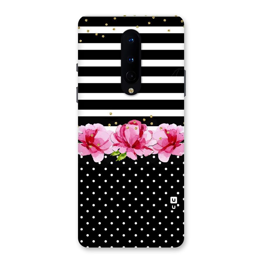 Polka Floral Stripes Back Case for OnePlus 8