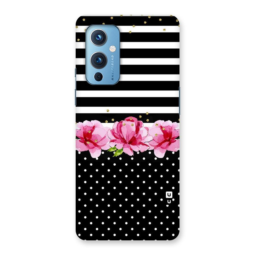 Polka Floral Stripes Back Case for OnePlus 9