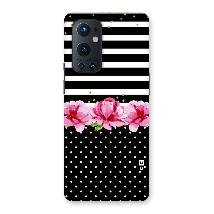 Polka Floral Stripes Back Case for OnePlus 9 Pro
