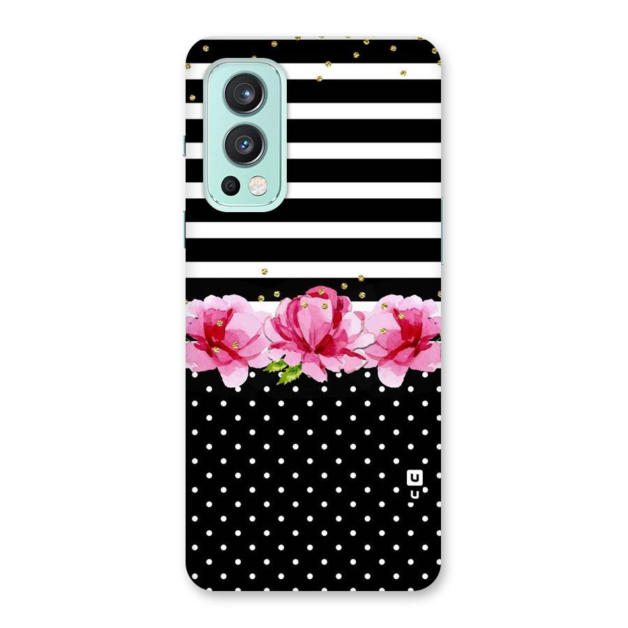 Polka Floral Stripes Back Case for OnePlus Nord 2 5G