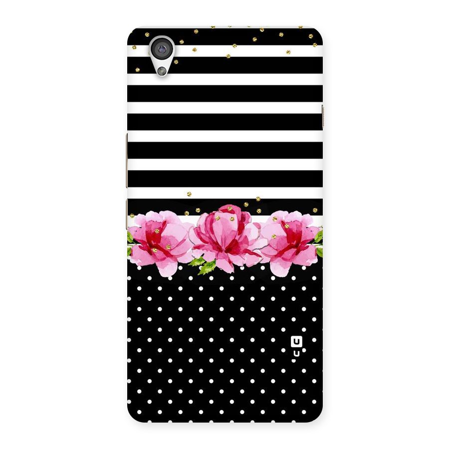 Polka Floral Stripes Back Case for OnePlus X