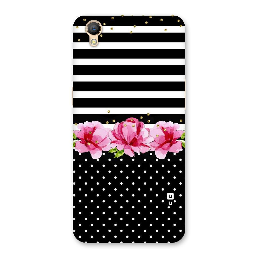 Polka Floral Stripes Back Case for Oppo A37