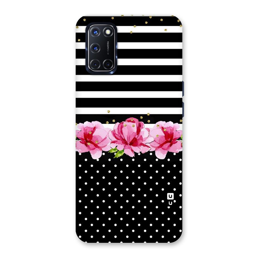 Polka Floral Stripes Back Case for Oppo A52