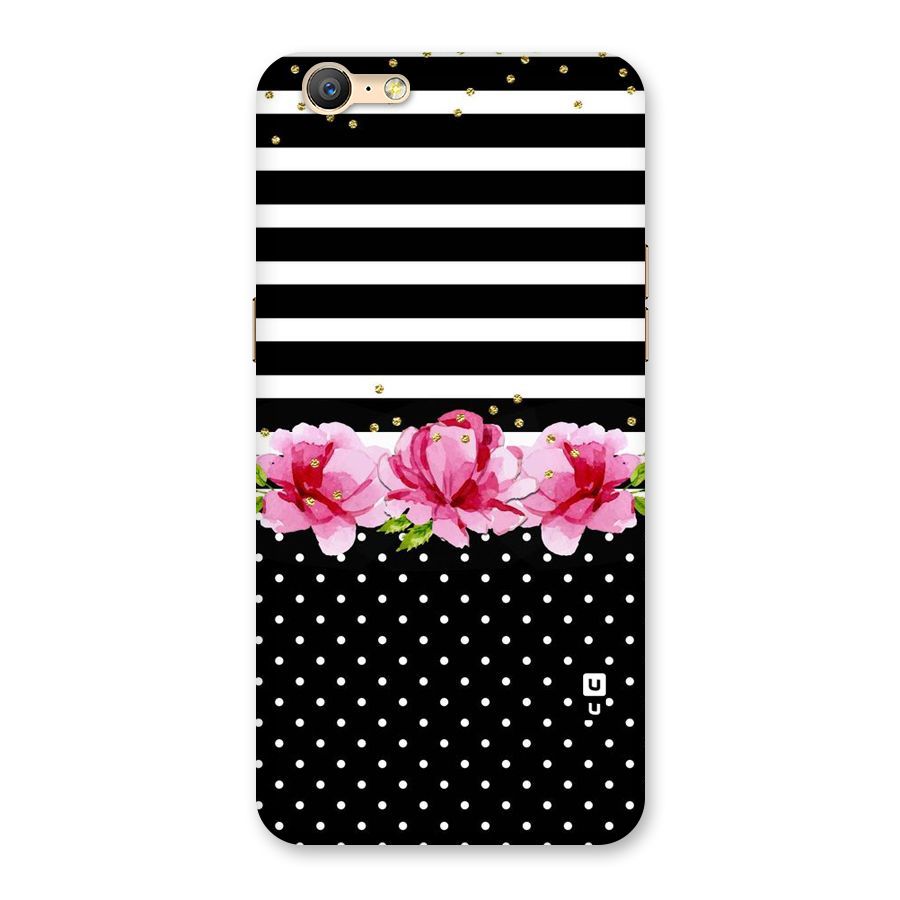 Polka Floral Stripes Back Case for Oppo A57