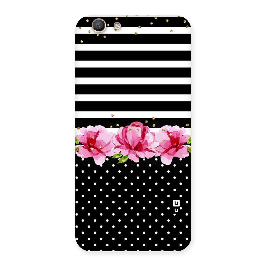 Polka Floral Stripes Back Case for Oppo A59