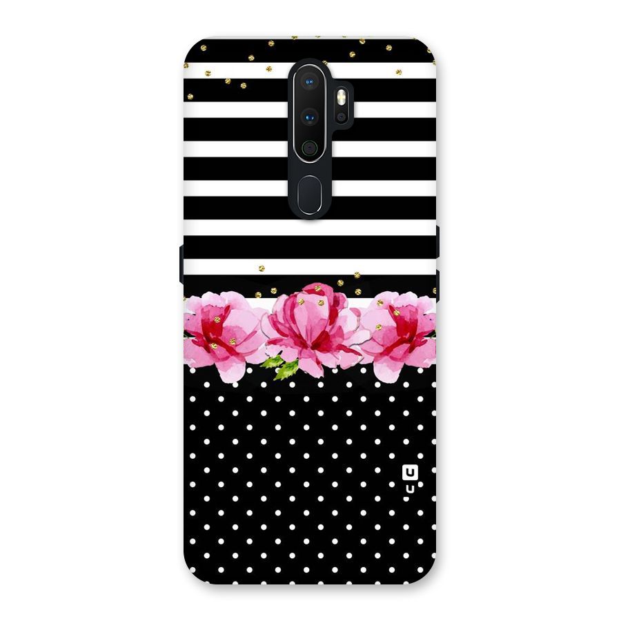 Polka Floral Stripes Back Case for Oppo A5 (2020)