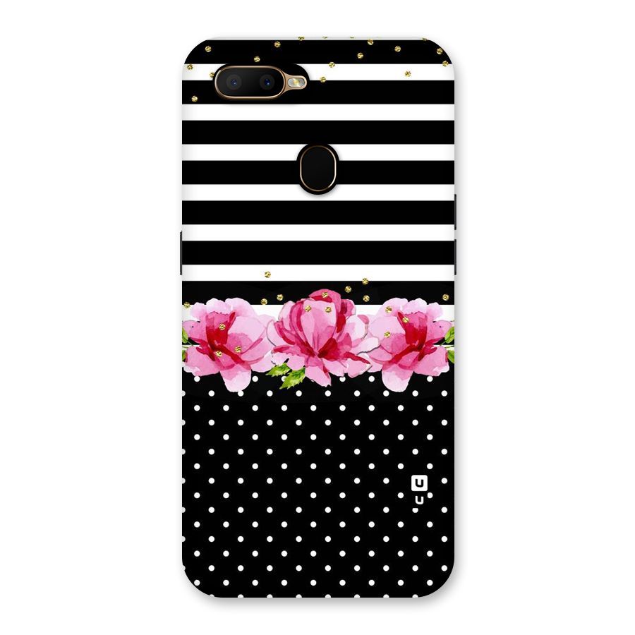 Polka Floral Stripes Back Case for Oppo A5s