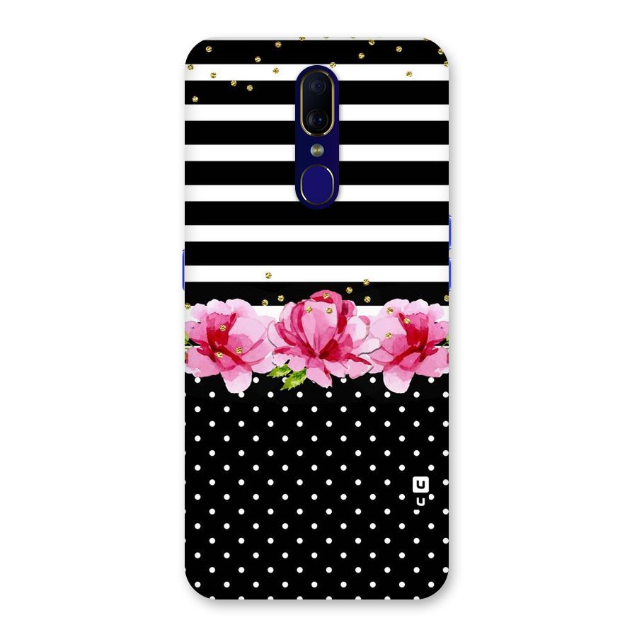 Polka Floral Stripes Back Case for Oppo A9