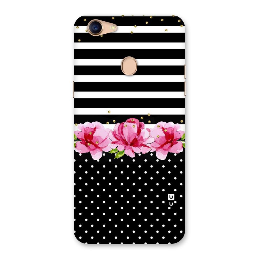 Polka Floral Stripes Back Case for Oppo F5