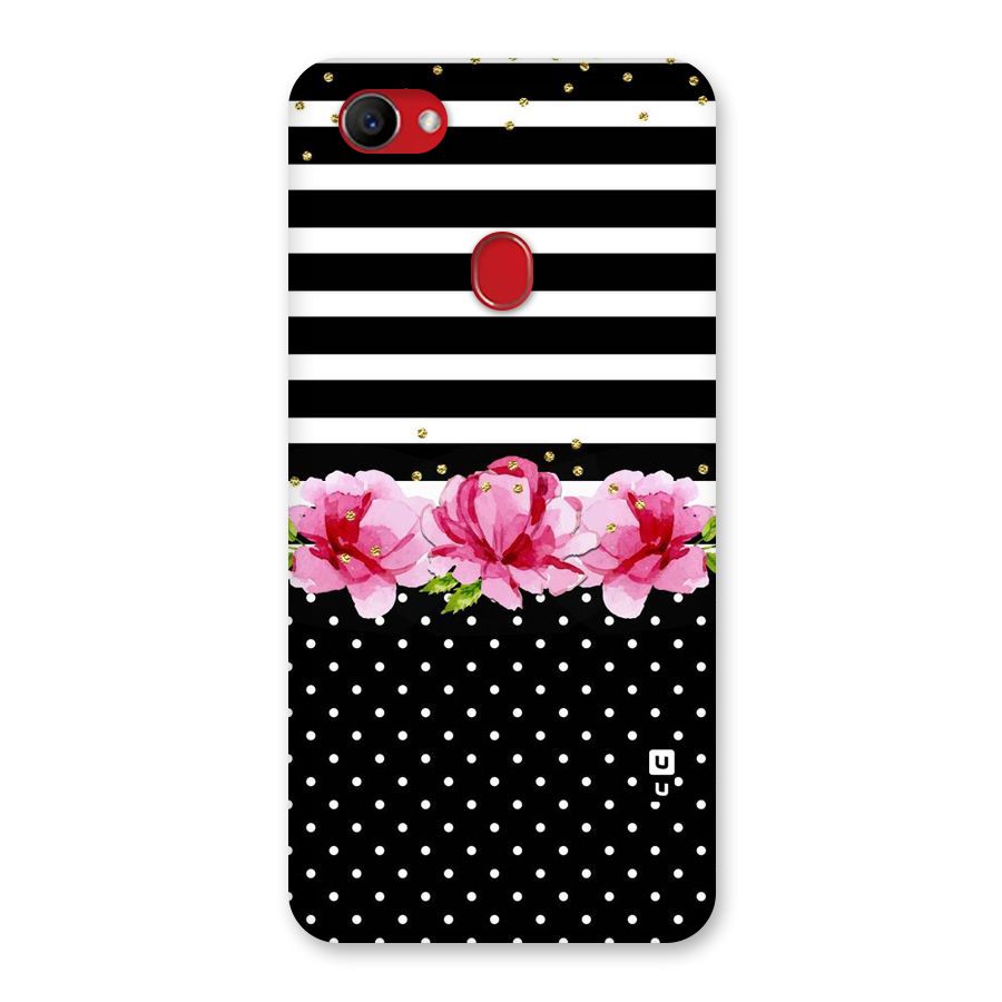 Polka Floral Stripes Back Case for Oppo F7