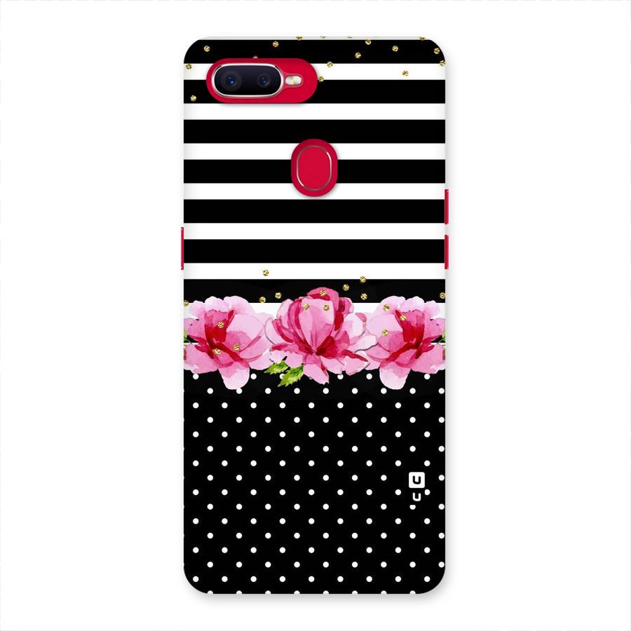 Polka Floral Stripes Back Case for Oppo F9 Pro
