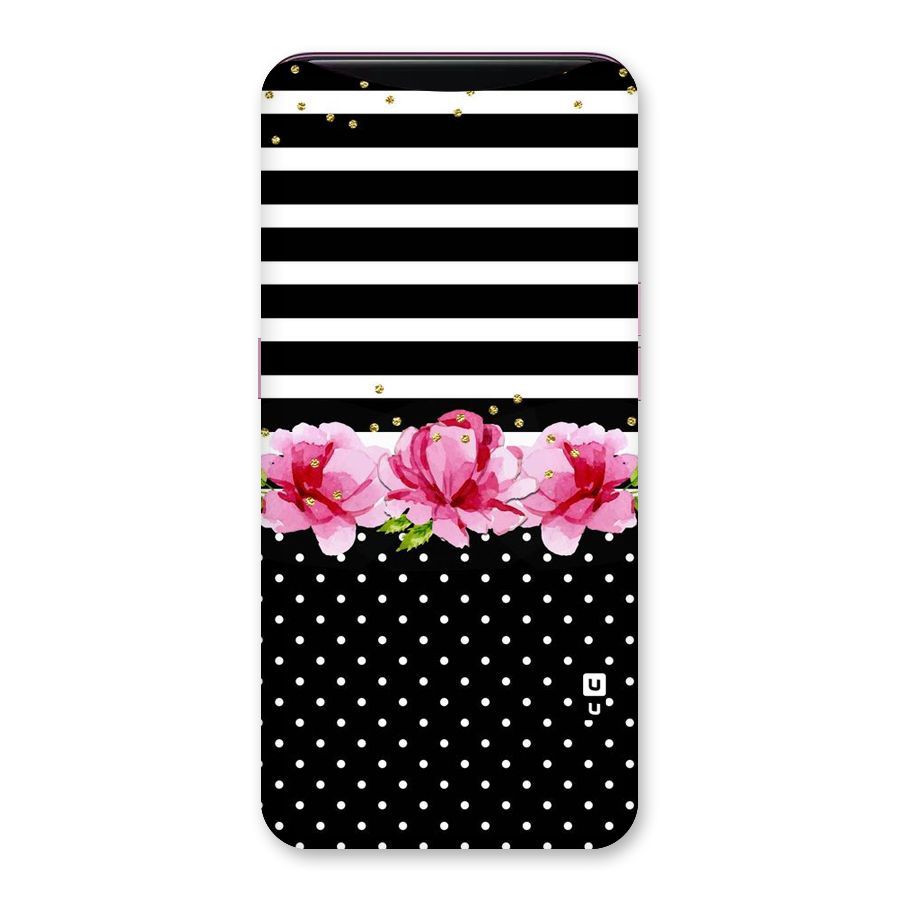 Polka Floral Stripes Back Case for Oppo Find X