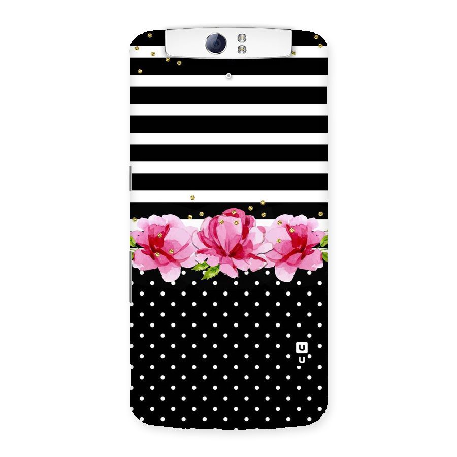 Polka Floral Stripes Back Case for Oppo N1