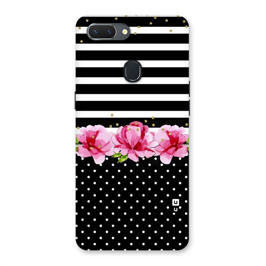 Polka Floral Stripes Back Case for Oppo Realme 2