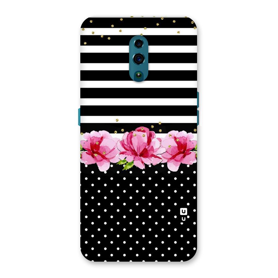 Polka Floral Stripes Back Case for Oppo Reno