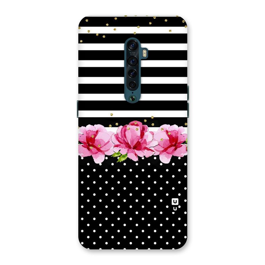Polka Floral Stripes Back Case for Oppo Reno2