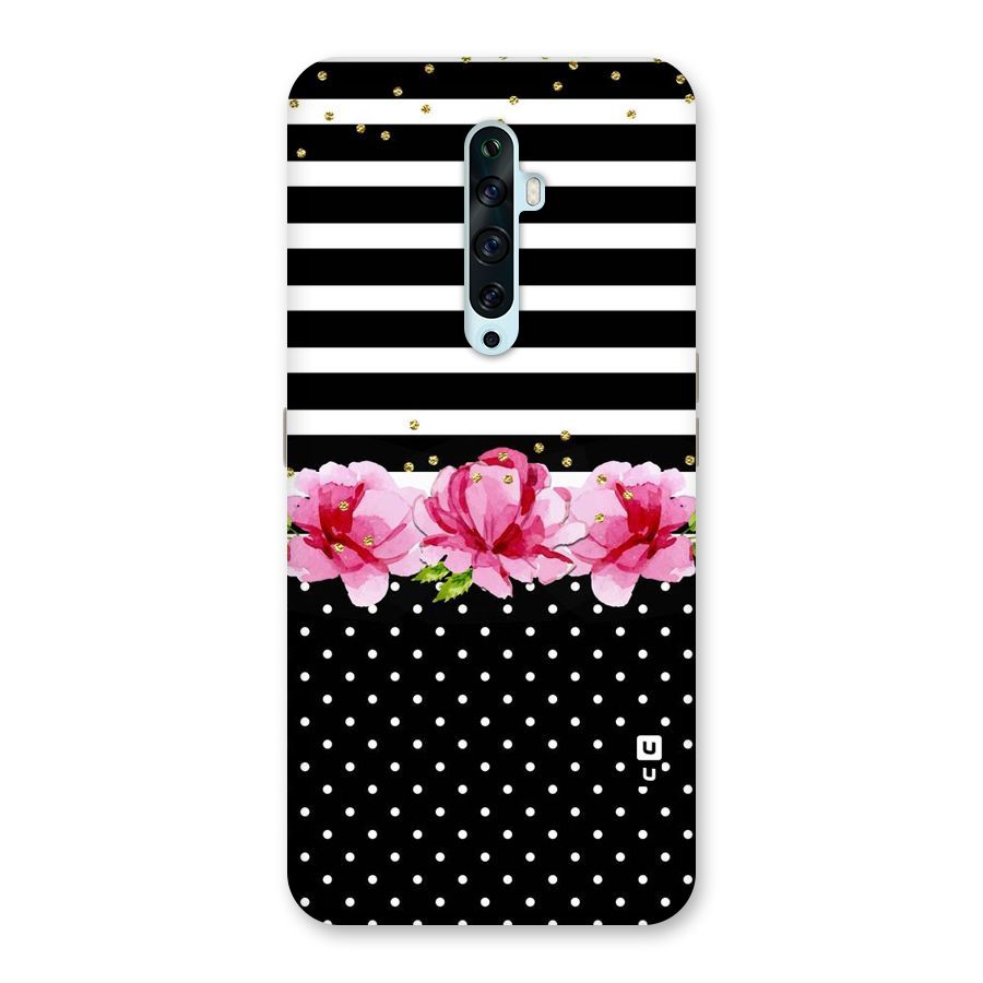 Polka Floral Stripes Back Case for Oppo Reno2 F