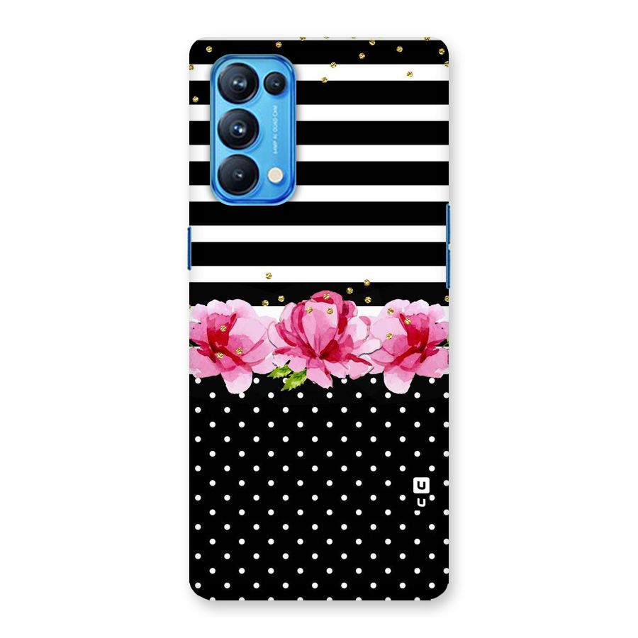 Polka Floral Stripes Back Case for Oppo Reno5 Pro 5G