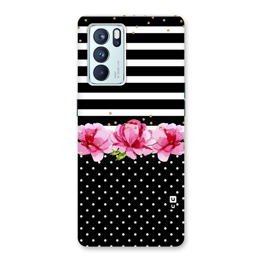 Polka Floral Stripes Back Case for Oppo Reno6 Pro 5G